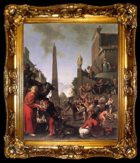 framed  BREENBERGH, Bartholomeus Joseph Selling Wheat to the People dsf, ta009-2